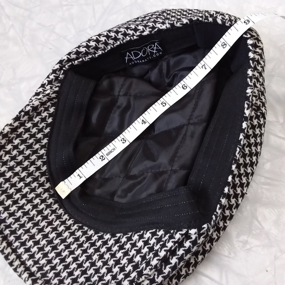 Vintage style flat cap in black and grey houndstooth unisex - Picture 5 of 5